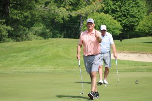 2026 Senior Mid-Am Team - Jay Phillion celebrates a birdie